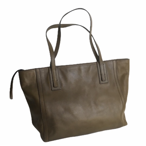 Fossil Bags Sydney Shopper Tote Bag Leather Purse Olive Poshmark